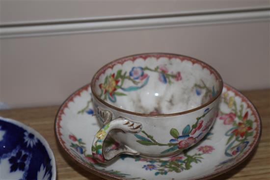 A large group of Worcester, New Hall, Regency tea and coffee wares and 19th century tea wares